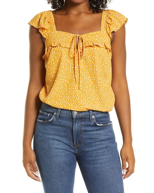 Gibsonlook Blue Ruffle Top