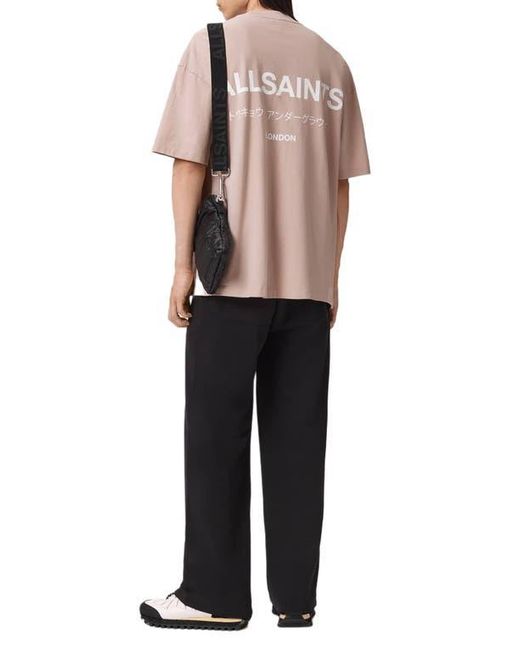 AllSaints Pink Xander Crewneck T-Shirt for men