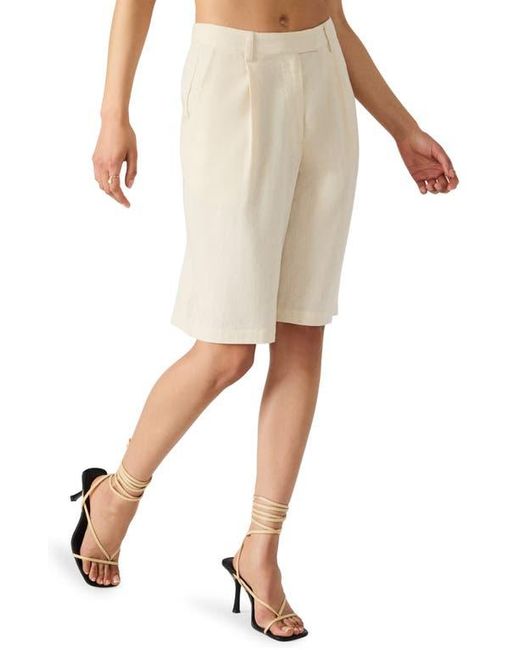 Steve Madden Natural Ivana Linen Blend Bermuda Shorts