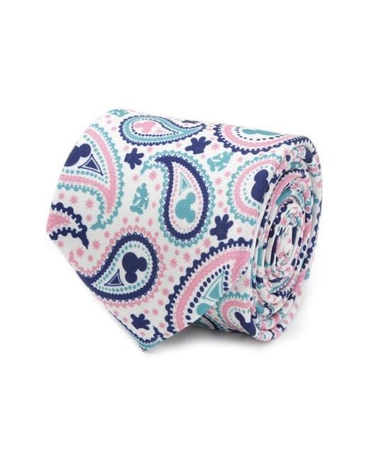 Cufflinks Inc. Blue Mickey Mouse Paisley Silk Tie for men