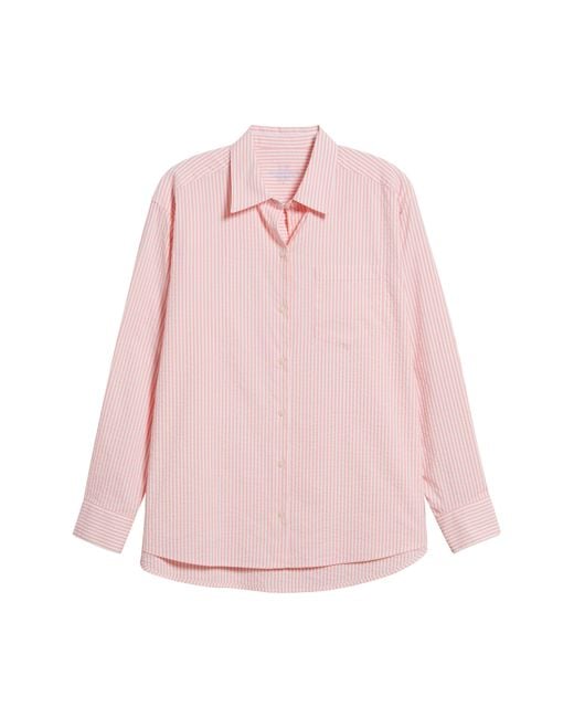 Vineyard Vines Pink Harbor Stripe Seersucker Button-up Shirt