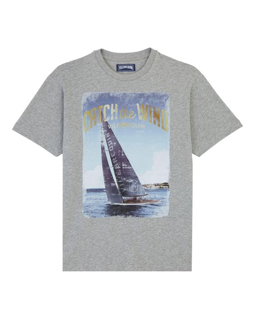 Vilebrequin Cotton T-shirt Blue Sailing Boat for men
