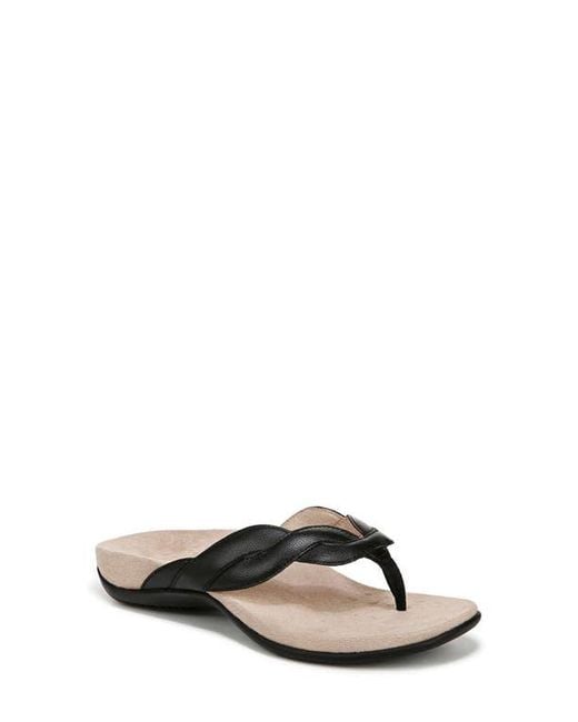 Vionic Black Bella Braid Flip Flop
