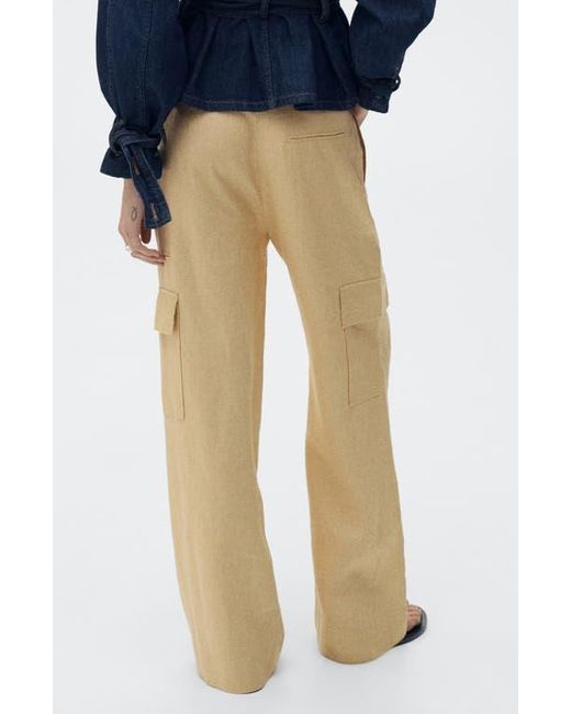 Mango Natural Linen Cargo Pants