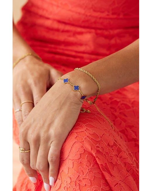 Mint & Lily Multicolor Clover Enamel Bracelet