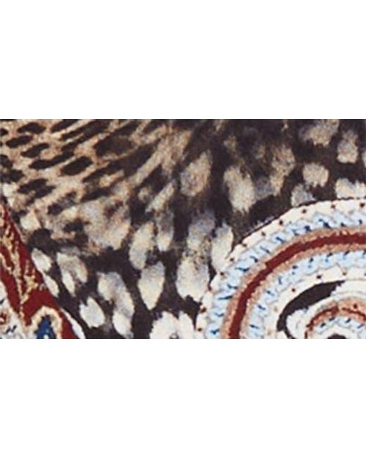 Camilla Multicolor Twist Front Long Sleeve Jersey Midi Dress