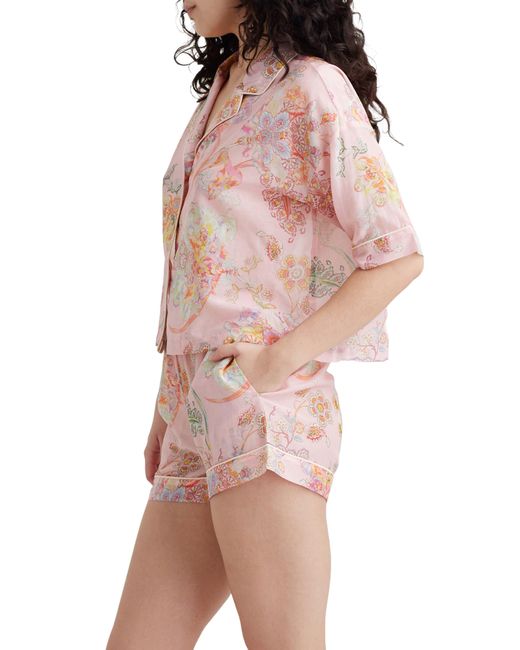Papinelle Red Coco Floral Cotton & Silk Short Pajamas