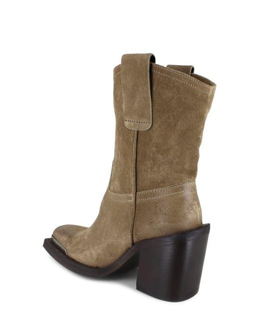 Zigi Brown Suede Western Square-Toe Boots