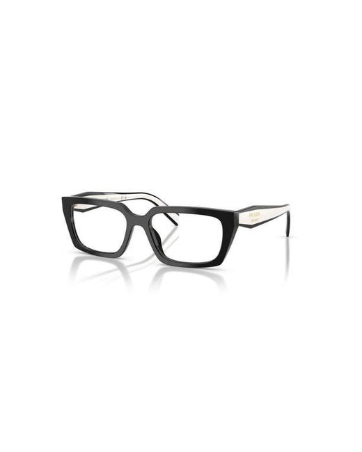 Prada Black 55Mm Rectangle Optical Glasses