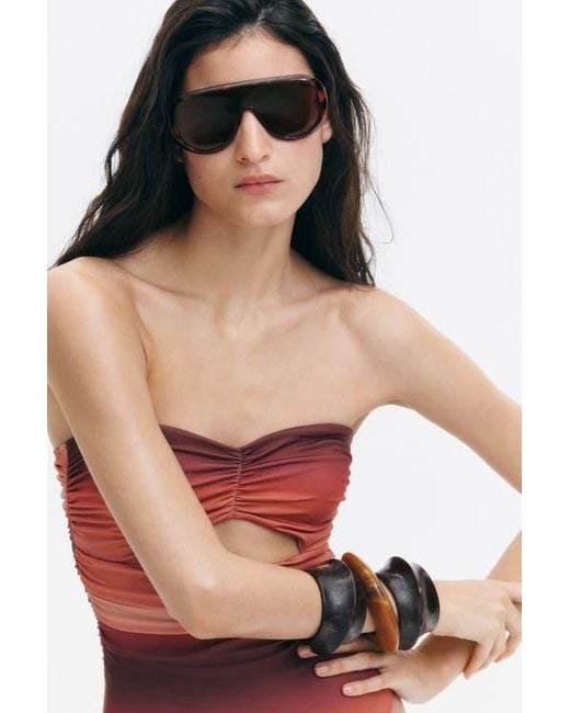 H&M Brown Shield Sunglasses