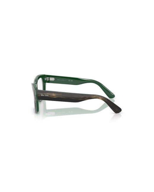 Ray-Ban Green 55Mm Rectangle Optical Glasses