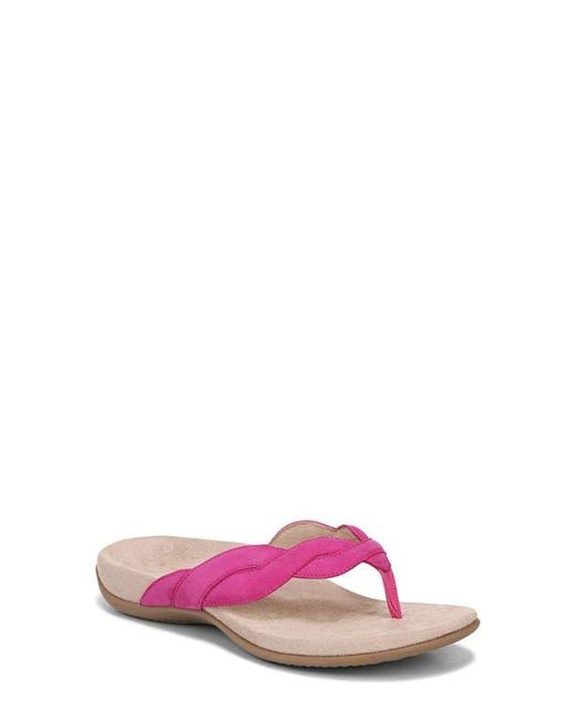 Vionic Pink Bella Braid Flip Flop