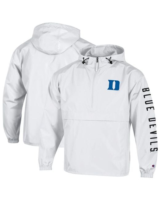 Champion Blue Duke Devils Cloud Packable Half-Zip Hooded Jacket for men