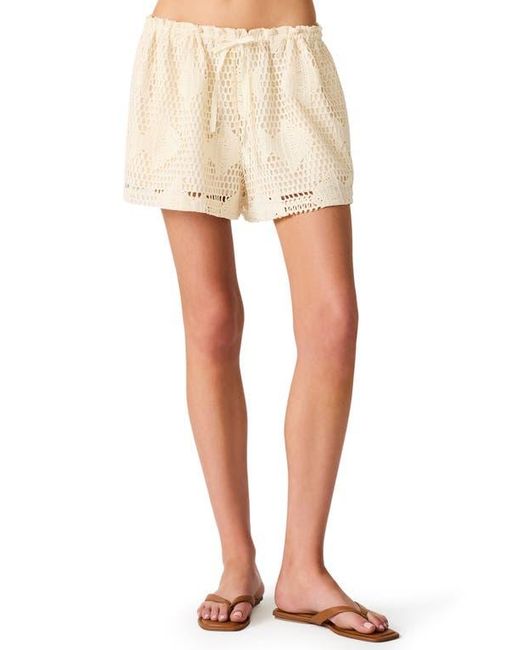 Steve Madden White Sandra Openwork Shorts