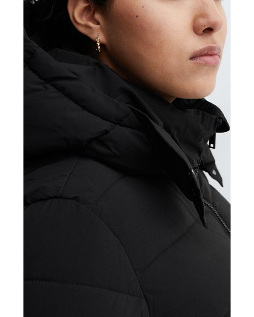 Mango Black Water Repellent Hooded Parka