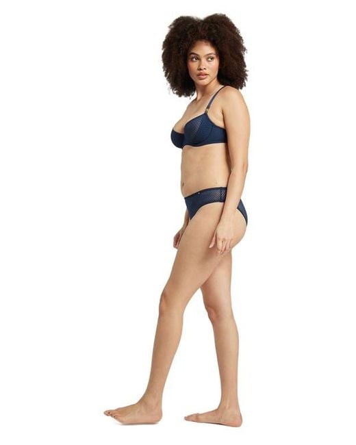 Nudea Blue The Sheer Deco High Leg Brief