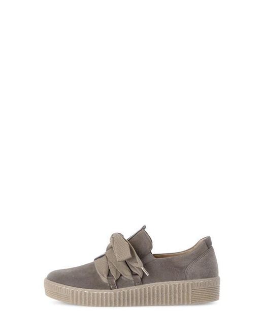 Gabor Brown Leather Platform Sneaker