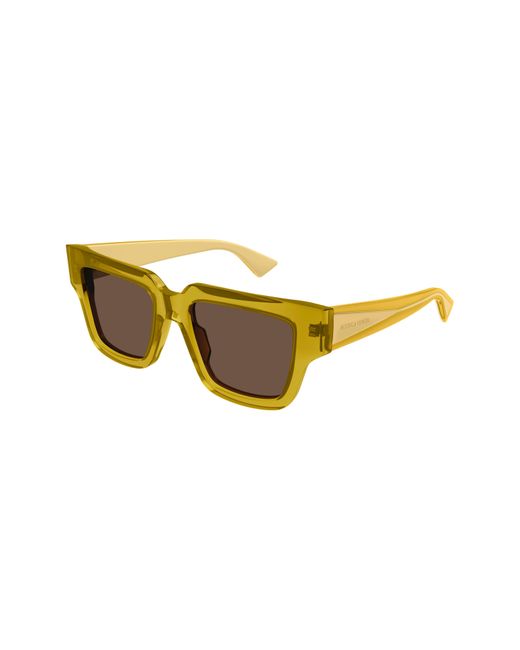 Bottega Veneta Yellow 52mm Square Sunglasses