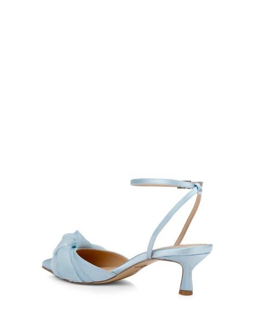 Badgley Mischka White Favor Ankle Strap Pointed Toe Kitten Heel Pump