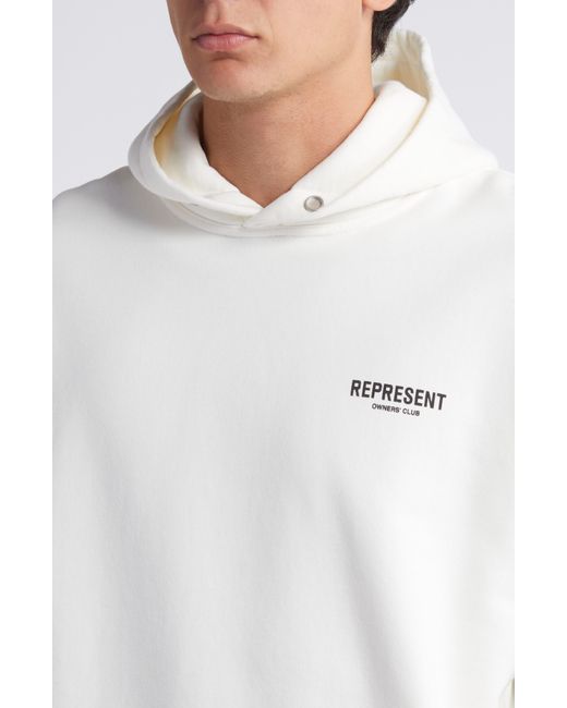 Represent White Owners Club Cotton Graphic Hoodie for men