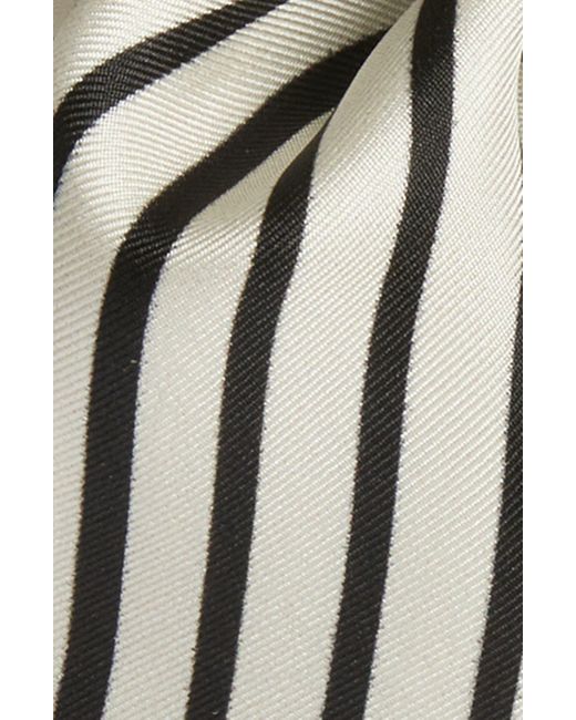 Vince White Stripe Silk Ribbon Scarf