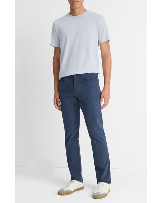 Vince Blue Dylan Slim Fit Peached Stretch Cotton Pants for men