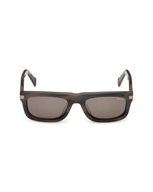 Zegna Multicolor 55Mm Rectangular Sunglasses for men