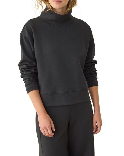 Marine Layer Black Nova Mock Neck Sweatshirt