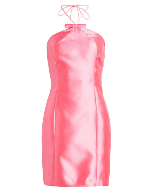 Hutch Pink Skyla Sleeveless Satin Halter Dress