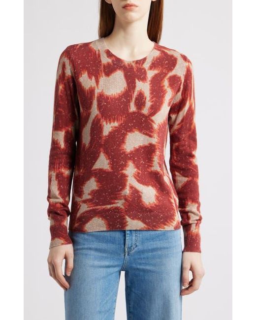 NIC+ZOE Red Abstract Animal Print Supersoft Sweater