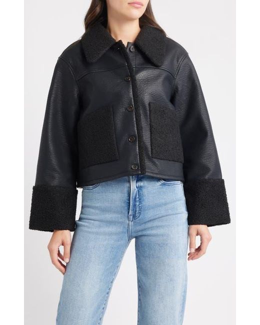 Rails Black Dria Faux Leather & Faux Shearling Jacket