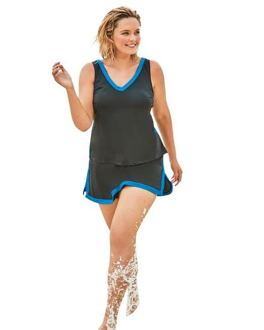 Swim 365 Blue 2-Piece Swim Skirtini Set