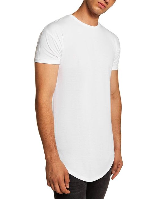 Topman White Scotty Longline T-shirt for men