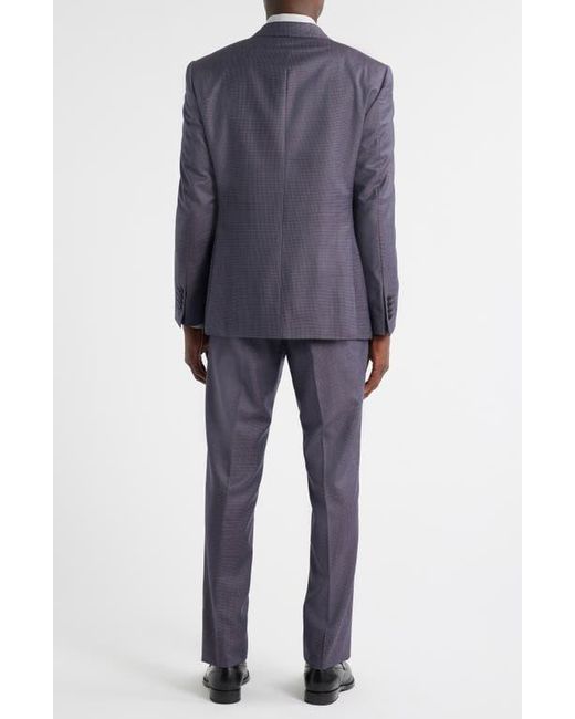 Emporio Armani Blue G-Line Slim Fit Microcheck Wool Suit for men