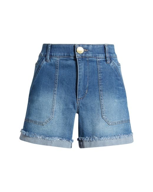 Wit & Wisdom Blue 'ab'solution Patch Pocket High Waist Denim Shorts