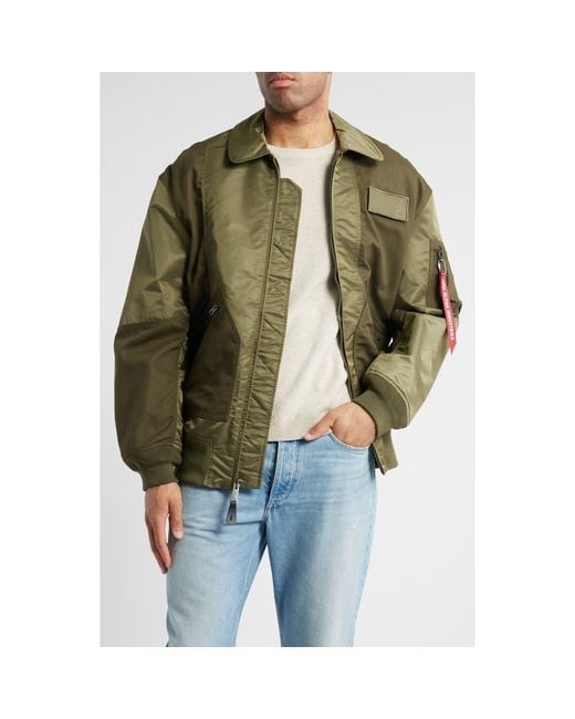Alpha Industries Green Cwu 36/P Mod Mixed Media Jacket for men