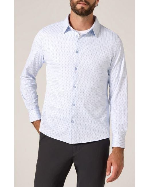 7 Diamonds Men's White Upton Wrinkle Resistant Performance Button-Up Shirt