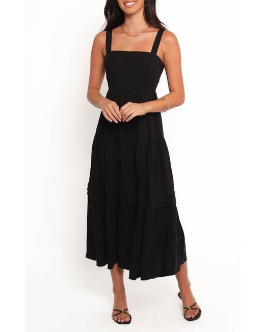 Petal & Pup Black Elvia Fit & Flare Maxi Dress
