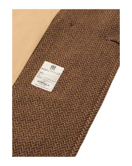 Fortela Brown Serwilliam1 Tweed Double-Breasted Coat for men