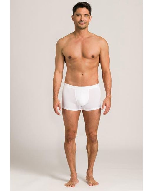 Hanro White Cotton Essentials Cotton Boxer Brief for men