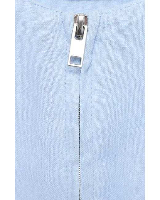 Mango Blue Crop Linen Jacket