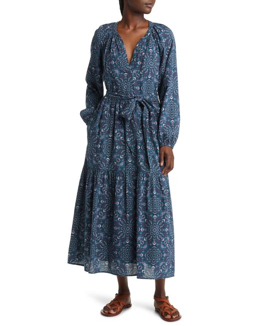 Xirena Blue Xírena Ambrose Long Sleeve Cotton Dress