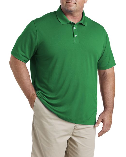Essentials Green Big & Tall Solid Golf Polo Shirt for men