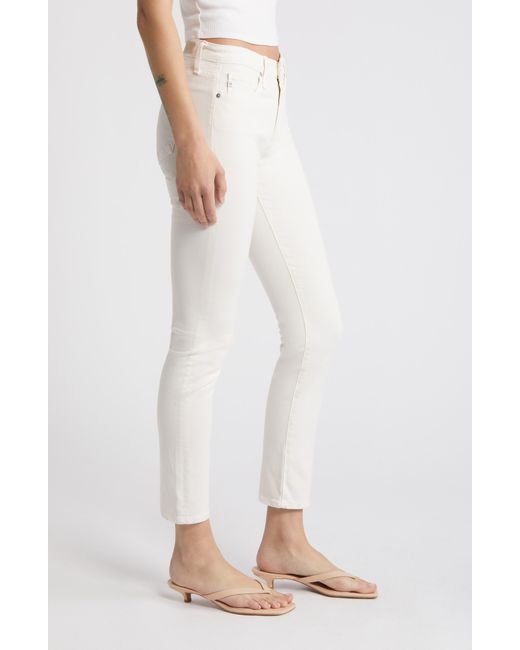 AG Jeans White Prima Mid Rise Ankle Cigarette Jeans