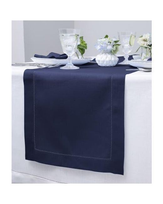 Solino Home Blue Linen Table Runner