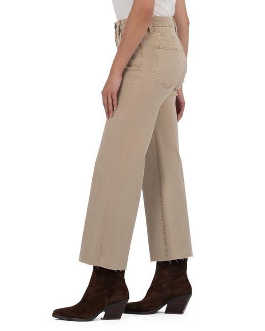 Kut From The Kloth Natural Meg Fab Ab Raw Hem High Waist Ankle Wide Leg Jeans