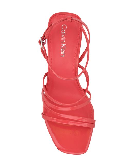 Calvin Klein Red Norra Ankle Strap Sandal