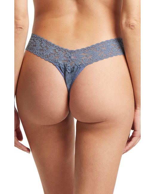 Hanky Panky Blue Signature Lace Low Rise Thong
