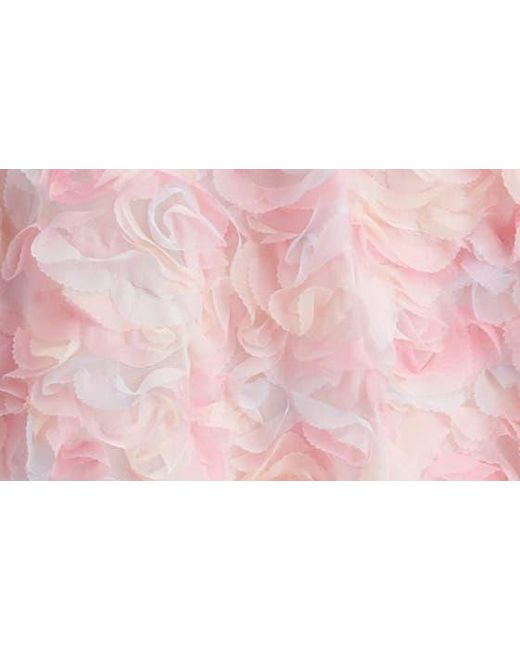 Tadashi Shoji Pink 3-d Floral Strapless Cocktail Dress