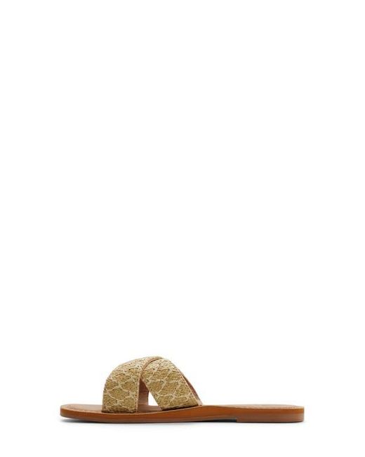 Roxy Brown Andreya Raffia Slide Sandal